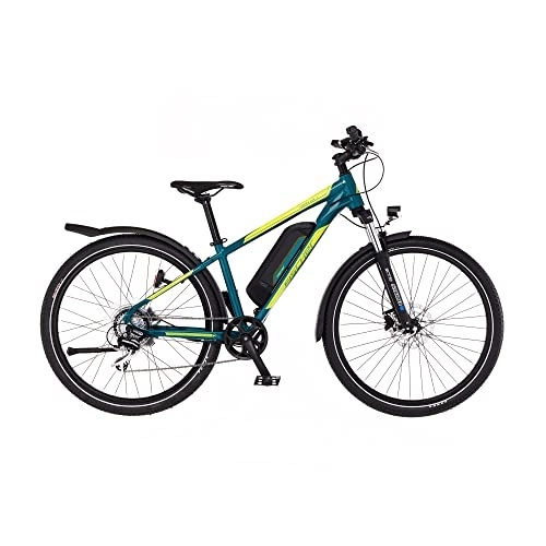 Elektrofahrräder : Fischer E-Bike ATB, Terra 2.1 Junior Elektrofahrrad für Jugendliche, RH 38 cm, Hinterradmotor 45 Nm, 48 V Akku, grün Glanz, 27, 5 Zoll