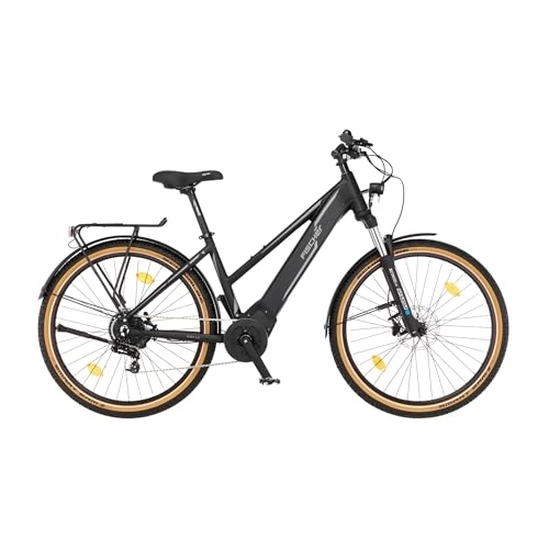 Elektrofahrräder : Fischer E-Bike ATB, Terra 5.0i Elektrofahrrad für Damen und Herren, RH 44 cm, Mittelmotor 50 Nm, 36 V Akku im Rahmen, Schwarz matt, 27, 5 Zoll