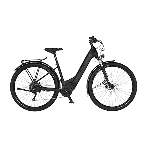 Elektrofahrräder : Fischer E-Bike ATB Terra 8.0i Elektrofahrrad für Damen und Herren, RH 43 cm, Mittelmotor 90 Nm, 36 V Akku, schwarz, 43cm-711Wh