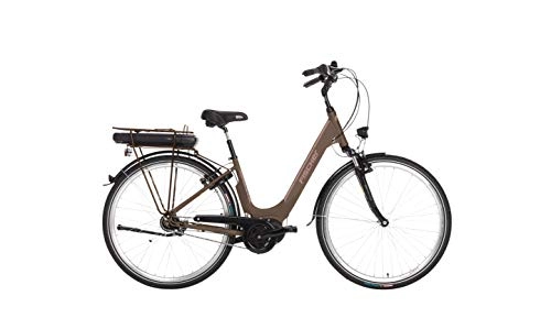 Elektrofahrräder : Fischer E-Bike City CITA 3.0, Elektrofahrrad, mocca matt, 28 Zoll, RH 44 cm, Mittelmotor 50 Nm, 36 V Akku im Rahmen