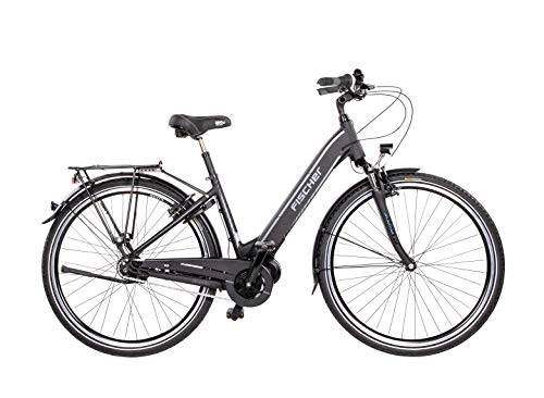 Elektrofahrräder : Fischer E-Bike City CITA 3.1i, Elektrofahrrad, schwarz matt, 28 Zoll, RH 44 cm, Mittelmotor 50 Nm, 48V Akku im Rahmen