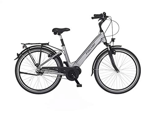 Elektrofahrräder : Fischer E-Bike City CITA 4.0i, Elektrofahrrad, quarzgrau matt, 28 Zoll, RH 44 cm, E-Bike Mittelmotor 50 Nm, 48 V Akku im Rahmen