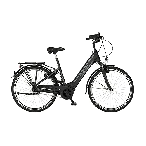 Elektrofahrräder : Fischer E-Bike City, CITA 4.1i Elektrofahrrad für Damen und Herren, RH 44 cm, Mittelmotor 65 Nm, 36 V Akku im Rahmen, schwarz matt, 28 Zoll