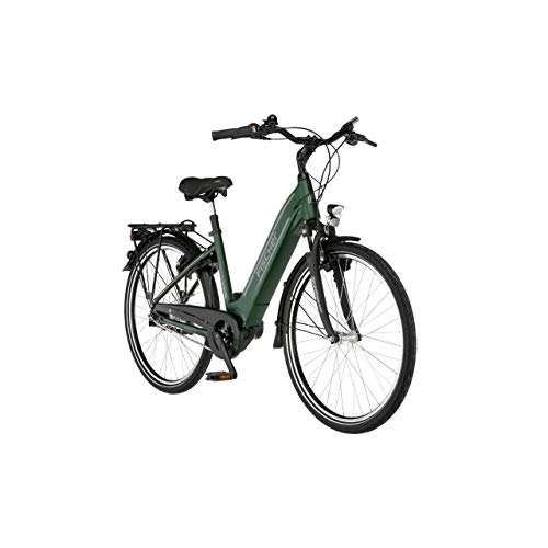 Elektrofahrräder : FISCHER E-Bike City CITA 4.1i, Elektrofahrrad, grün matt, 26 Zoll, RH 41 cm, Mittelmotor 65 Nm, 36 V Akku im Rahmen