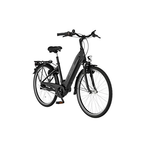 Elektrofahrräder : FISCHER E-Bike City CITA 4.1i, Elektrofahrrad, schwarz matt, 26 Zoll, RH 41 cm, Mittelmotor 65 Nm, 36 V Akku im Rahmen