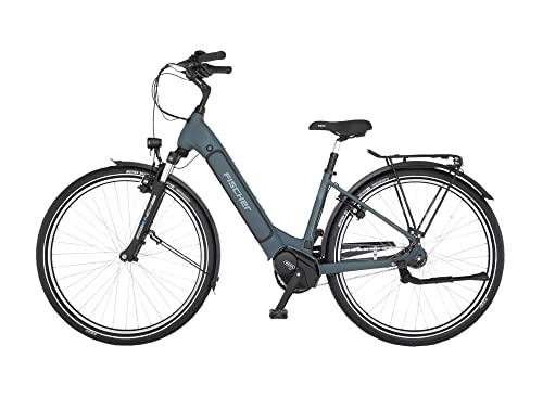 Elektrofahrräder : Fischer E-Bike City CITA 4.2i Elektrofahrrad für Damen und Herren, RH 43 cm, Mittelmotor 65 Nm, 36 V Akku, Graphitschwarzgrün matt, 43cm-711Wh