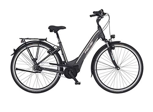 Elektrofahrräder : FISCHER E-Bike City CITA 5.0i, Elektrofahrrad, schiefergrau matt, 28 Zoll, RH 44 cm, Brose Mittelmotor 50 Nm, 36 V Akku im Rahmen