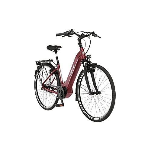 Elektrofahrräder : FISCHER E-Bike City CITA 5.8i, Elektrofahrrad, Bordeaux matt, 28 Zoll, RH 44 cm, Brose Drive C Mittelmotor 50 Nm, 36 V Akku im Rahmen