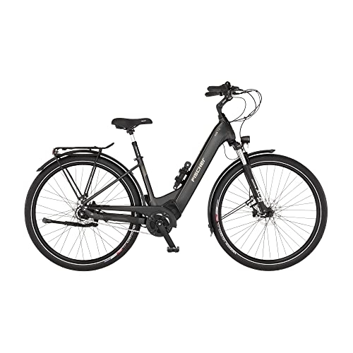 Elektrofahrräder : Fischer E-Bike City CITA 7.0i Elektrofahrrad für Damen und Herren, RH 43 cm, Mittelmotor 50 Nm, 36 V Akku, schiefergrau, 43cm-630Wh