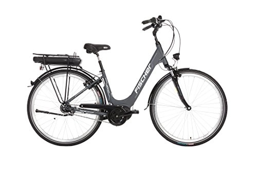 Elektrofahrräder : FISCHER E-Bike City ECU 1803, Anthrazit, 28", RH 44 cm, Mittelmotor 36 V / 396 Wh, SHIMANO-Schaltung