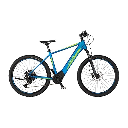 Elektrofahrräder : Fischer E-Mountainbike, MONTIS 6.0i E-Bike MTB für Damen und Herren, RH 46 cm, Mittelmotor 90 Nm, 36 V Akku im Rahmen, Blau matt, 29 Zoll