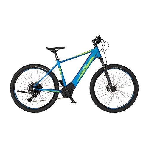 Elektrofahrräder : Fischer E-Mountainbike, MONTIS 6.0i E-Bike MTB für Damen und Herren, RH 51 cm, Mittelmotor 90 Nm, 36 V Akku im Rahmen, Blau matt, 29 Zoll