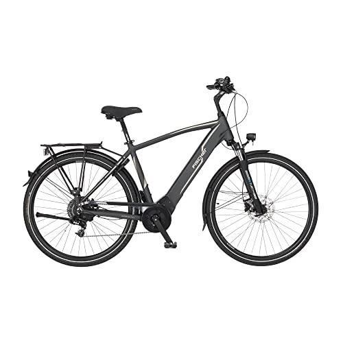 Elektrofahrräder : FISCHER Herren - Trekking E-Bike VIATOR 5.0i, Elektrofahrrad, schiefergrau matt, 28 Zoll, RH 55 cm, Mittelmotor 50 Nm, 36 V Akku im Rahmen