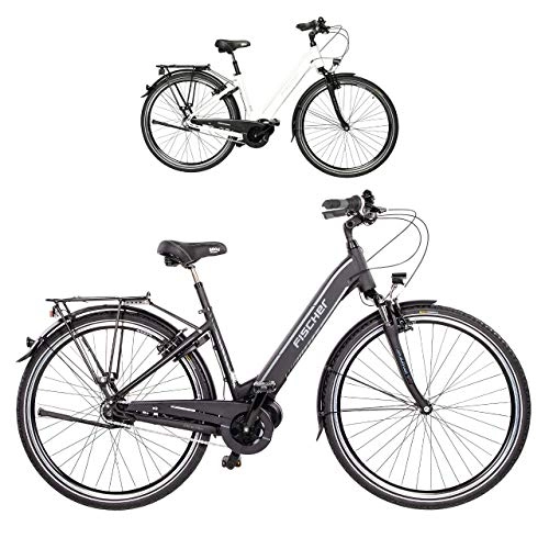Elektrofahrräder : Fischer Unisex – Erwachsene E-Bike City CITA 3.1i (2020), schwarz matt, 28", RH 44 cm, Mittelmotor 50 Nm, 48V Akku im Rahmen, 418 Wh