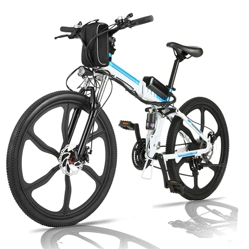 Elektrofahrräder : fiugsed Elektrofahrrad Mountainbike 26 Zoll E-Bike 36V, 250W Das-Kit Heckmotor, 21 Gang Gangsc (26 Zoll Weiß)