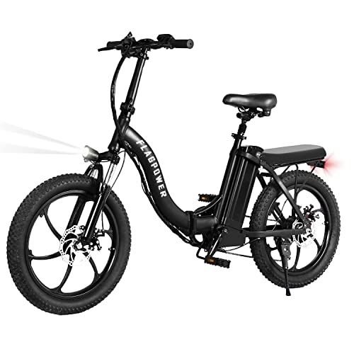 Elektrofahrräder : FLAGPOWER E-Bike 20 Zoll mit 250 W Motor 48 V 10 Ah Wechselakku Elektrofahrrad mit Shimano 7 Gang-Schaltung Urban Bike 25 km / h bis 100 km