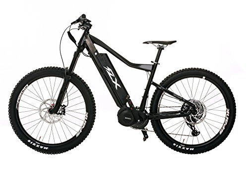 Elektrofahrräder : FLX Blade Electric Bicycle, Electric Mountainbike with Suspension, Powerful Motor, Long-Lasting Battery, and Wide Range (Gloss Black, 17.5 AH Battery)