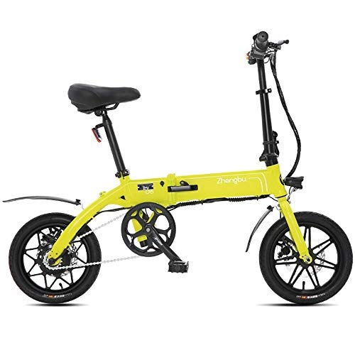 Elektrofahrräder : FNCUR Neuer Folding Elektro-Fahrrad-beweglichen Scooter Lithium-Batterie Batterie-Auto Moped Alurahmen Aluminium Riser Aluminium Zahnscheibe 6A 36V (Color : Yellow)