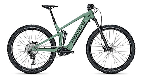 Elektrofahrräder : Focus Thron² 6.8 Bosch Fullsuspension Elektro Mountain Bike 2021 (S / 40cm, Mineral Green)