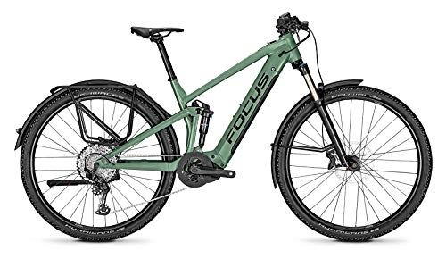 Elektrofahrräder : Focus Thron² 6.8 EQP Bosch Trail & Touren Fullsuspension Elektro Mountain Bike 2020 (XL / 50cm, Mineral Green)