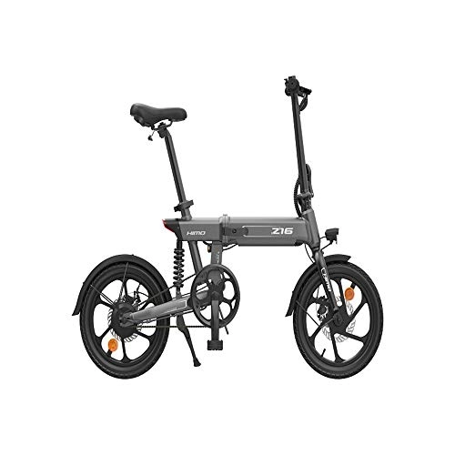 Elektrofahrräder : Folding Electric Bike 36V 10Ah 250W Doppelscheibenbremse Abnehmbare Batterie E-Fahrrad 16 Zoll Fat Tire, Grau