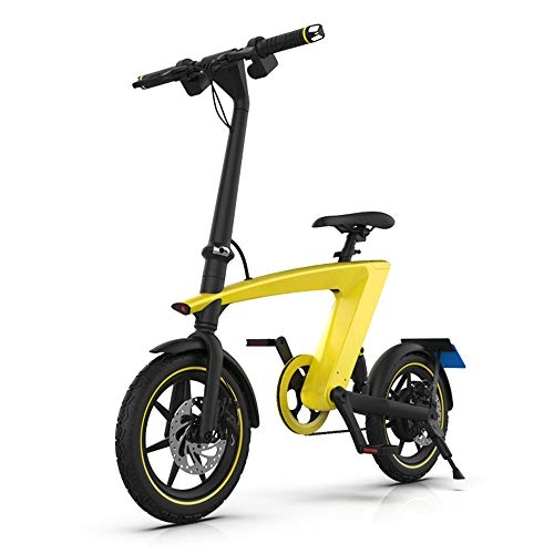 Elektrofahrräder : Folding Electric Bike Fingerabdruck entsperren Licht und Faltbare 14-Zoll Portable 250W 25Km / H 3-Mode Aluminium Rahmen Lithium-Batterie Fahrrad