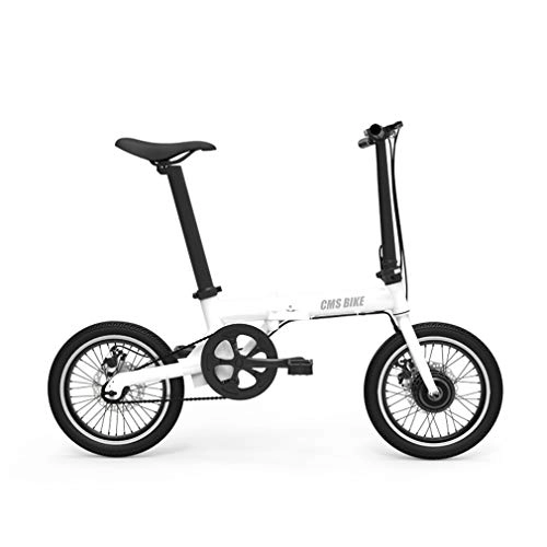 Elektrofahrräder : Folding Elektro-Bike, 16 Zoll Portable Leicht Zu Lagern in Wohnwagen, Wohnmobil, Boot, Kurz Aufladbarer Lithium-Ionen-Akku Und DREI Riding Mode, Weiß