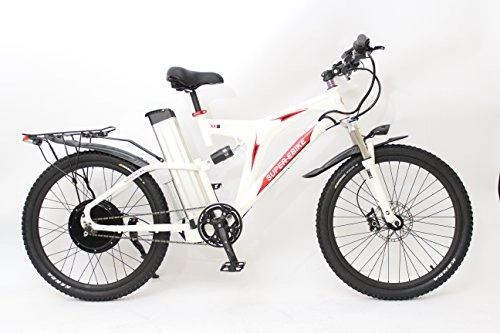 Elektrofahrräder : Free Shipping White Frame 48V 1500W Super X8 Ebike With 48V 24AH Japan PANA Li-ion Battery 26 Inch Electric Bicycle