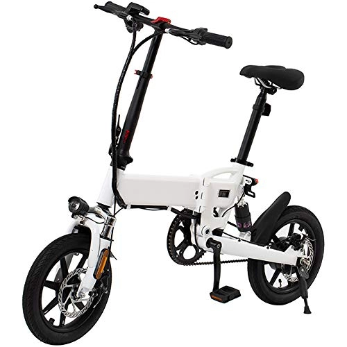 Elektrofahrräder : FXMJ Folding E-Bike Für Erwachsene, 14" Elektro-Fahrrad / Pendeln Ebike Mit 250W Motor, 36V 5.2 / 7.8Ah Batterie, Front-LED-Scheinwerfer, Vorne Und Hinten Scheibenbremsen, 7.8AH