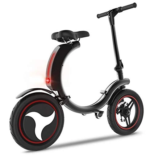 Elektrofahrräder : Gaoyanhang 14 Zoll Elektrofahrrad 7Ah Batteriemotor Faltbares Elc Fahrrad 350W 30KM / H Tragbare E-Bikes Long Range City Dirt E-Bike (Color : Black)