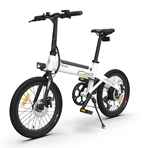 Elektrofahrräder : Gaoyanhang Elektrisches Fahrrad - Leichter elektrischer Assistent 20 Zoll 36 V / 10 Ah 250 W Gleichstrommotor 25 km / h 80 km Reichweite Tragbares Ebike (Color : White)