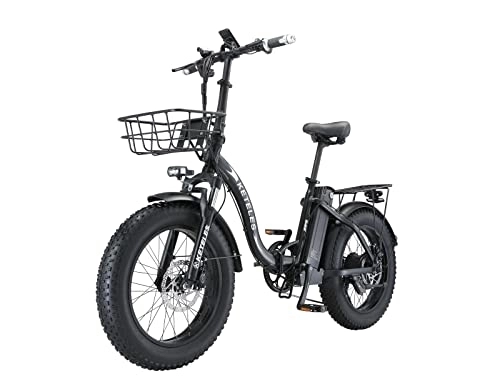 Elektrofahrräder : GEPTEP 20x4, 0 Zoll Fettreifen Erwachsene Elektrofahrrad Falten Elektrofahrrad 48V15AH Lithium-Batterie Shimano 7 Gang Stadt Bergstrand E-Bike