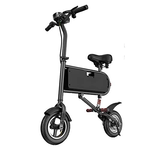 Elektrofahrräder : GEXING Zusammenklappbares Elektroauto 350-W-Motor, 22 kg schwer, kleines, zweirdriges Elektrofahrrad for Erwachsene (Color : Black)