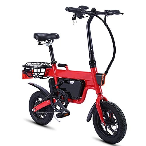 Elektrofahrräder : GEXING Zusammenklappbares Elektroauto 48V5A / 48V10A Lithium-Ionen-Akku, Hchstgeschwindigkeit 20 km / h, elektrisches Fahrrad for Erwachsene (Color : Red, Size : B-(48V10A))