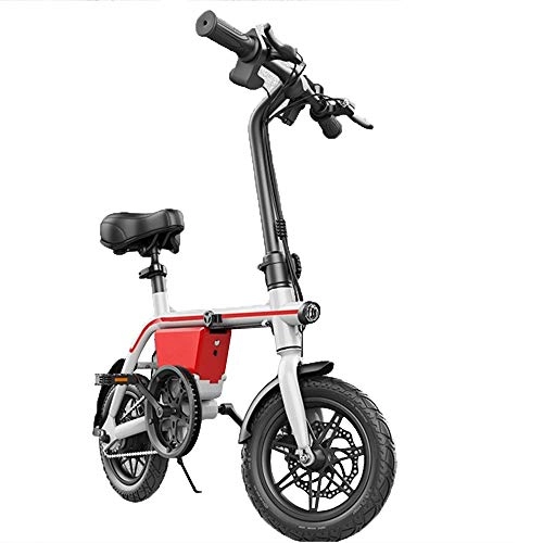 Elektrofahrräder : GEXING Zusammenklappbares Elektroauto Erwachsenen-Fahrmodus mit Akku und LED-Beleuchtung, Unisex-E-Bike (Color : White)