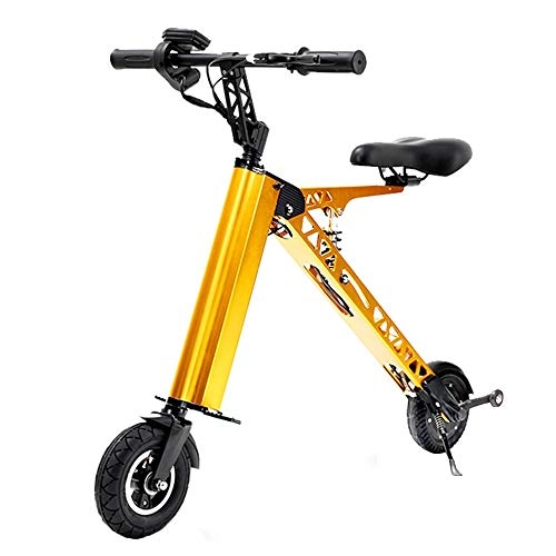 Elektrofahrräder : GEXING Zusammenklappbares Elektroauto Gewicht 11 kg, Belastbarkeit bis 120 kg, elektrisches Fahrrad for Erwachsene (Color : Beige)