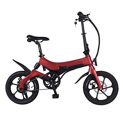 Elektrofahrräder : GEXING Zusammenklappbares Elektroauto Laden Sie 150 kg, Ladezeit 6-8 / Stunde, Erwachsenen Elektrofahrrad (Color : Red)