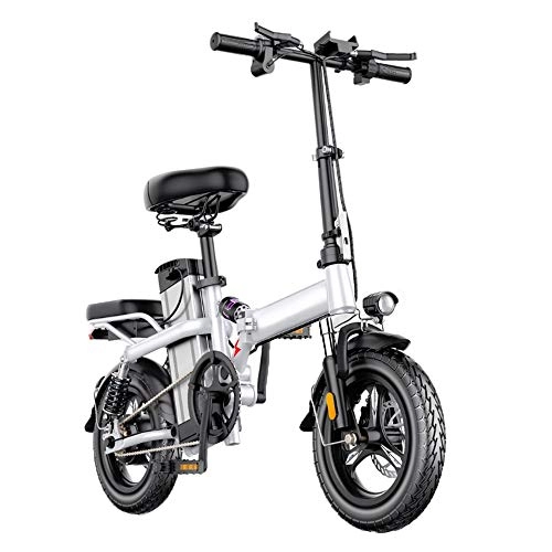 Elektrofahrräder : GEXING Zusammenklappbares Elektroauto LCD-Linsenleuchte, Bruttogewicht 23 kg, Hchstgeschwindigkeit 28 km / h, elektrisches Fahrrad for Erwachsene (Color : White, Size : B-(480WH))