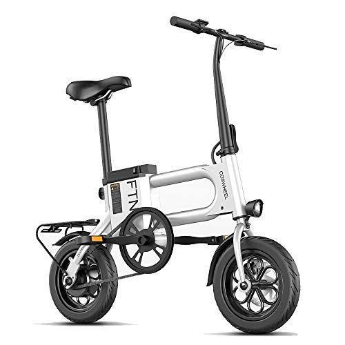 Elektrofahrräder : GJBHD Erwachsener Faltender Elektrischer Fahrrad Fahrerlithiumbatterie-Zusatzbatterieauto-Erwachsenroller 7.5AH 40-50KM White 12inches