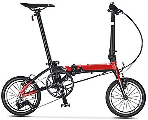 Elektrofahrräder : GJJSZ Faltbares Fahrrad, Mini 14 Zoll ultraleichter Rahmen mit Kleiner Radverschiebung aus Aluminiumlegierung Einfaches Falten und Tragen von Design Erwachsene Studenten, die Fahrrad Fahren