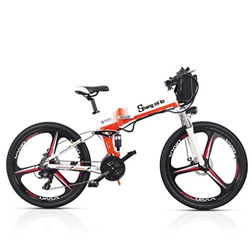Elektrofahrräder : GJQ Electric Mountain Bike faltbar, 48V Eletric Bike für Erwachsene Bikes Fat Tire Bikes austauschbaren Lithium-Ionen-Akku E-Bikes Shifter Eletric Fahrrad Folding, B, 48V 180Km