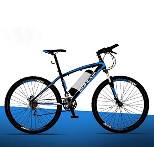 Elektrofahrräder : GJQ Elektrisches Fahrrad, 26" Mountainbike für Erwachsene, Geländefahrräder, 30Km / H Safe Speed ​​100Km Endurance Abnehmbare Lithium-Ionen-Akku, Smart-Ebike, Blue a1, 36V / 26IN