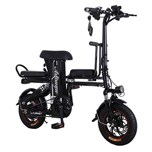Elektrofahrräder : GLY Schwarz Elektrofahrrder E Bike Herren Elektrofahrrad for 2 Personen Fahrrad E-Bikes Elektrofahrrad Faltbare Ebike Faltrad Elektrofahrrder Elektrofahrrad for Erwachsene, L122cm / 48