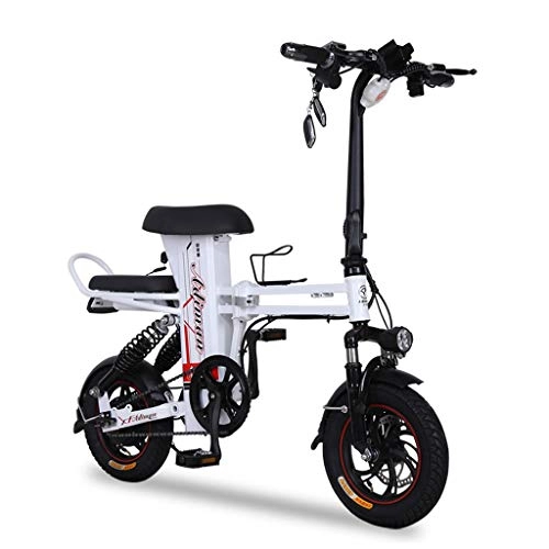 Elektrofahrräder : GLY White Elektrofahrrder for 2 Personen E Bike Herren Elektrofahrrad E Mountainbike E-Bike for Erwachsene, 122x40x107cm