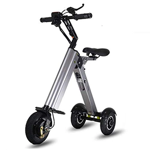 Elektrofahrräder : Gmadostoe Faltender elektrischer Roller, Mini erwachsenes Zweiradfahrrad, tragbarer Reise-Batterie-Energiebilanz-Auto-Trittroller (kann 150KG tragen), Wei
