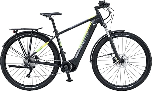 Elektrofahrräder : Green's Watford 500Wh Bosch Elektro ATB Bike 2022 (29" Herren Diamant 46cm, Black matt)