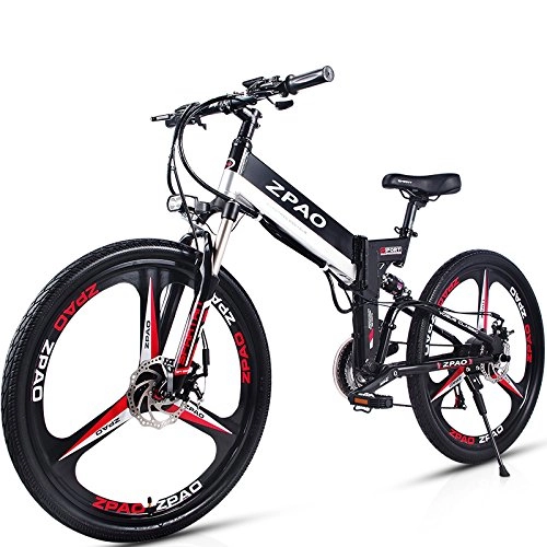 Elektrofahrräder : GTYW 26 Zoll Elektrischer Klapprad Mountainbike Für Erwachsene Fahrrad Elektrischen Lithium Erwachsener Folding Elektro-Mini-Motorrad 90km Batterie-Lebensdauer, Black-180 * 102 * 65cm