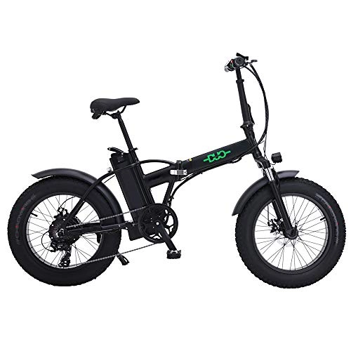 Elektrofahrräder : GUNAI Faltbare Elektrofahrrad 500 Watt 20 Zoll Fett Reifen Rennrad mit Hydraulischen Scheibenbremsen 7 Geschwindigkeit und 48V 15AH Lithium Batterie (Schwarz)