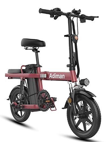 Elektrofahrräder : GUOJIN Ebike Bike Zusammenklappbares Elektrisches Mountainbike 350W Motor, 48V 15Ah-Lithium-Ionen-Batterie, Höchstgeschwindigkeit 25Km / H / Maximale Belastung 250Kg, Rot