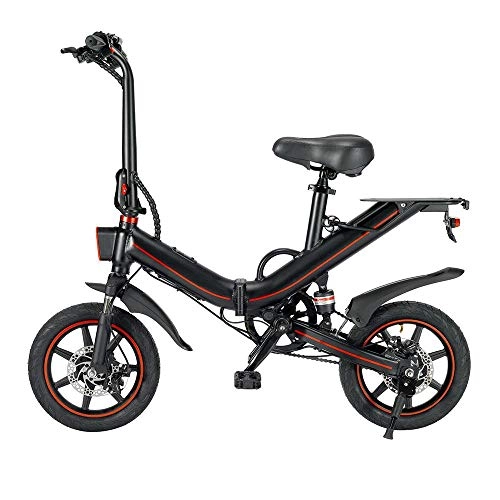 Elektrofahrräder : GWYX Zusammenklappbares Elektrofahrrad Für Erwachsene, 12-Zoll-Elektrofahrrad / Pendler-E-Bike Mit 350-W-Motor, 36-V-7, 5-Ah-Batterie, Black